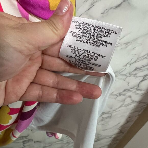 Donna Morgan V-Front Bell Sleeve Navy Blue & Pink Floral Mini Dress Size 0 - Picture 6 of 8